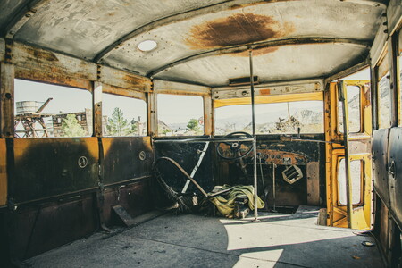 Passenger bus driver's cab
